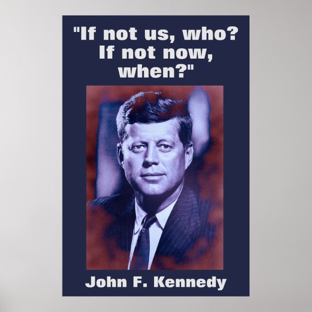 Póster JFK John F. Kennedy Cita Inspiración Motivacional (Frente)