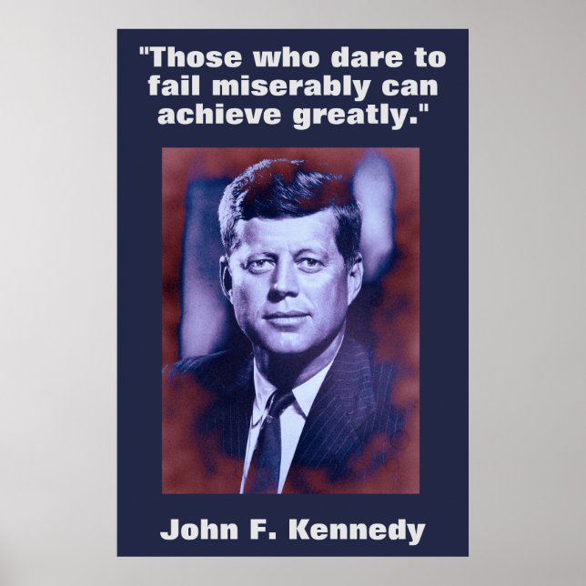 Póster JFK John F. Kennedy Cita Inspiración Motivacional (Frente)