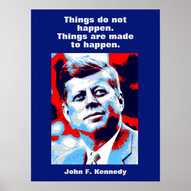 Póster JFK John F. Kennedy Cita Inspiración Motivacional (Frente)