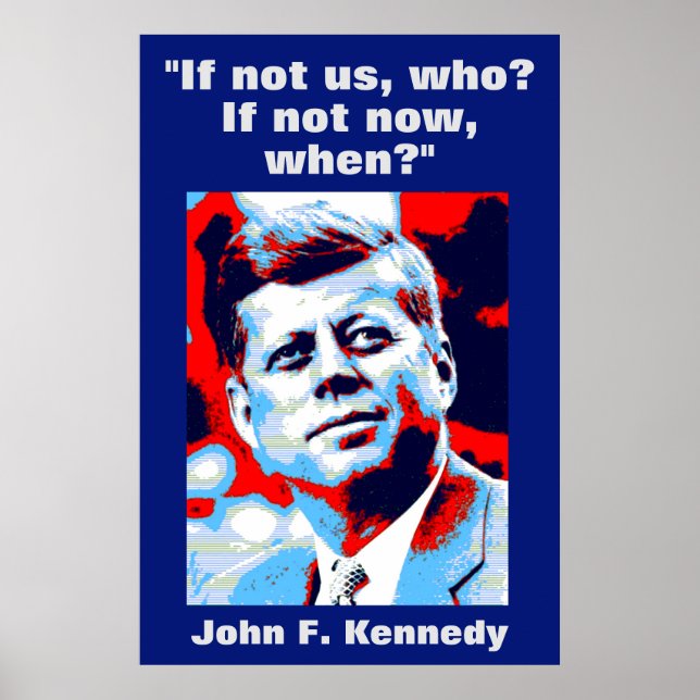 Póster JFK John F. Kennedy Cita Inspiración Motivacional (Frente)