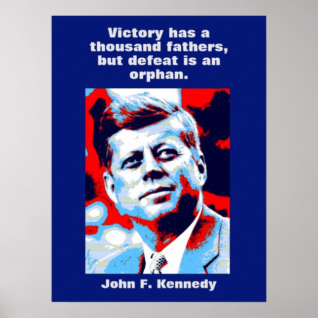Póster JFK John F. Kennedy Cita Inspiración Motivacional (Frente)