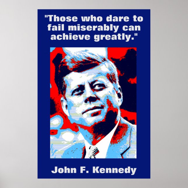 Póster JFK John F. Kennedy Cita Inspiración Motivacional (Frente)