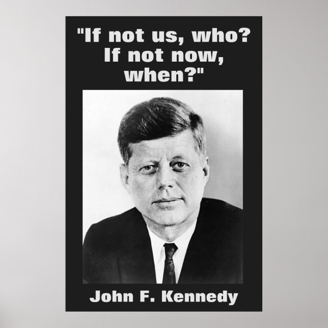 Póster JFK John F. Kennedy Cita Inspiración Motivacional (Frente)