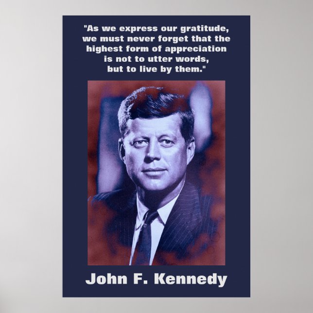 Póster JFK John F. Kennedy Cita Inspiración Motivacional (Frente)