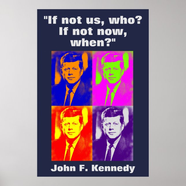 Póster JFK John F. Kennedy Cita Inspiración Motivacional (Frente)