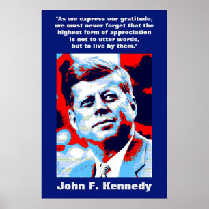 Póster JFK John F. Kennedy Cita Inspiración Motivacional