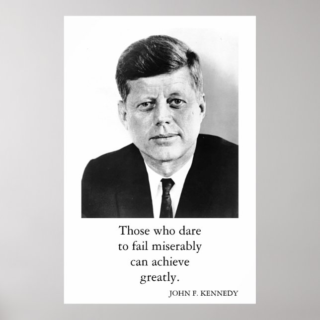 Póster JFK John F. Kennedy Cita Loeve Enormemente (Frente)