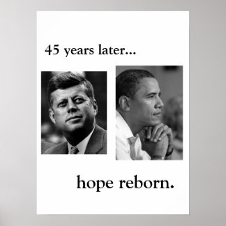 PÓSTER JFK / OBAMA POSTER - HOPE REBORN