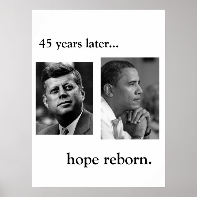 PÓSTER JFK / OBAMA POSTER - HOPE REBORN (Frente)
