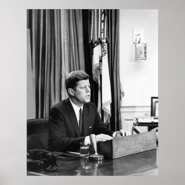 Póster JFK Se Dirige Al País (Frente)