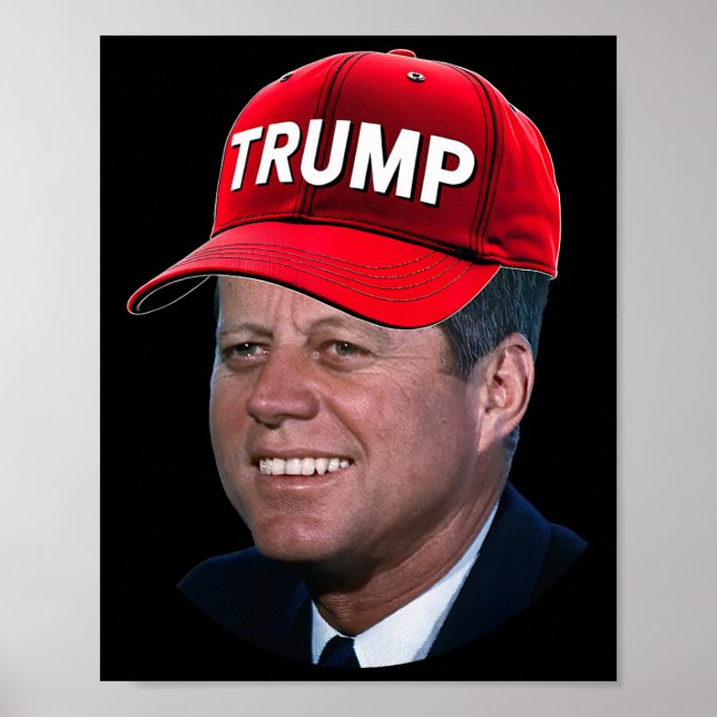 Póster Jfk Usando El Gorra De Trump Funny John F Kennedy  (Frente)