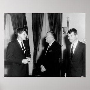 Póster JFK y RFK con J.Edgar Hoover