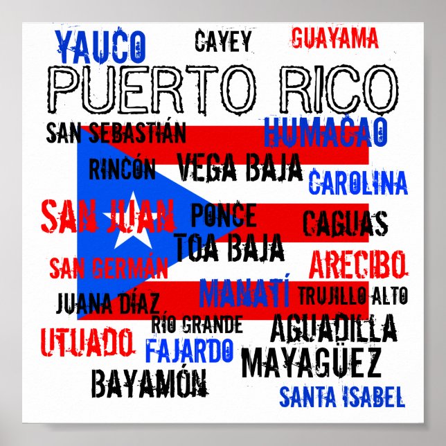 Póster jhg, PUERTO RICO, San Juan, Bayamón, Toa Baja, ... (Frente)
