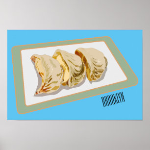 Póster Jiaozi / ilustracion personalizado chino de bolas