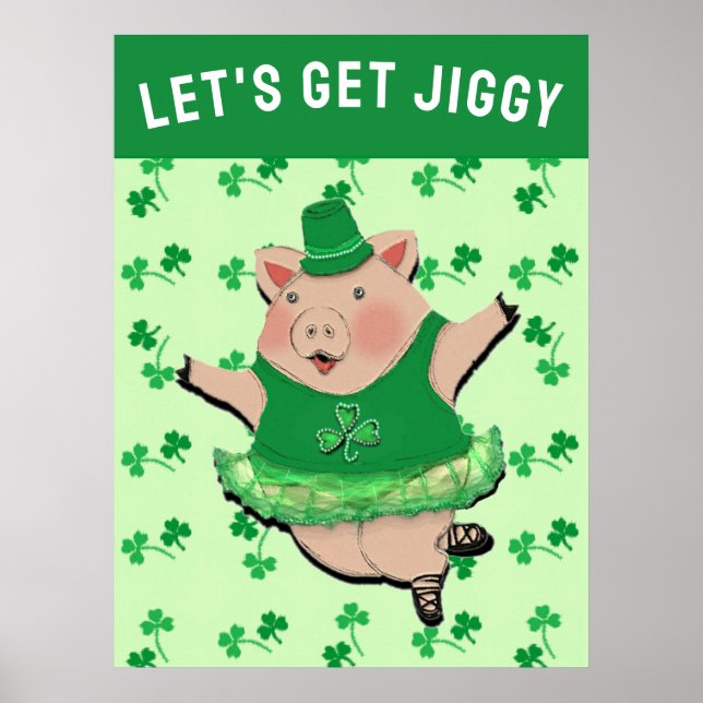 Póster Jig irlandés, Fiesta del Día de San Patricio (Frente)