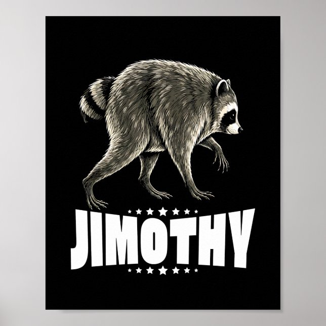 Póster Jimothy El Mapache Viral (Frente)