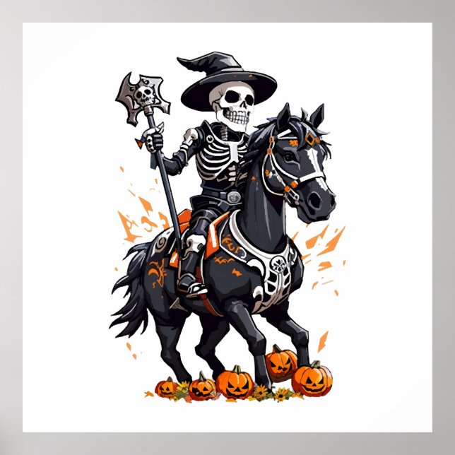 Póster Jinete de caballo esqueleto (Frente)