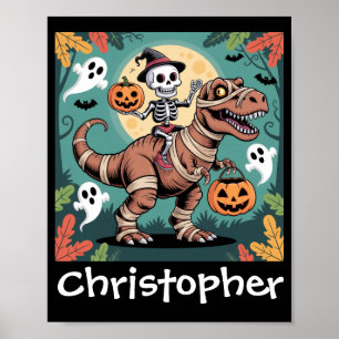Póster Jinete de Dino Espeluznante – Esqueleto en T-Rex M