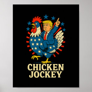Póster Jinete de Pollo Trump Meme Divertido 