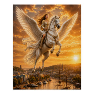 Póster Jinete del Cielo Dorado sobre Bristol
