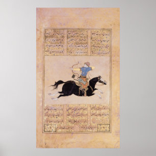 Póster Jinete dibujando su arco