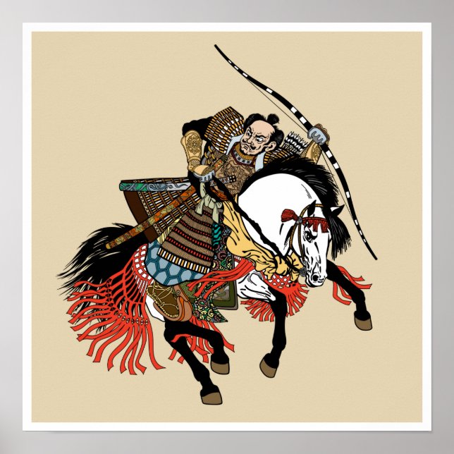 Póster Jinete samurai japonés (Frente)