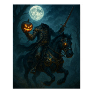 Póster Jinete sin Cabeza de Terror Gótico Steampunk