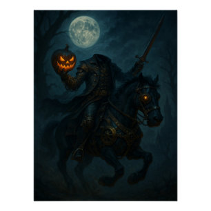 Póster Jinete sin Cabeza de Terror Gótico Steampunk