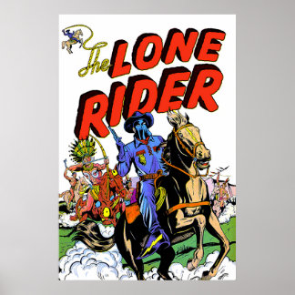 Póster Jinete Solitario Y Cómics Antiguos De Apache
