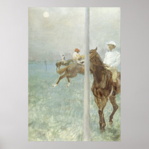Póster Jinetes ante la raza de Edgar Degas