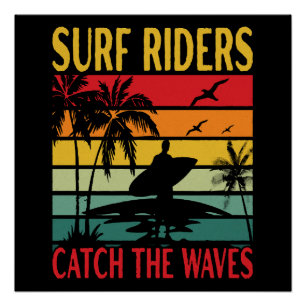 Póster Jinetes de olas atrapan las olas