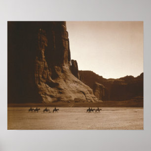 Póster Jinetes en Cañón, 1904. Foto antigua