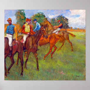 Póster Jinetes y caballos de raza, Edgar Degas