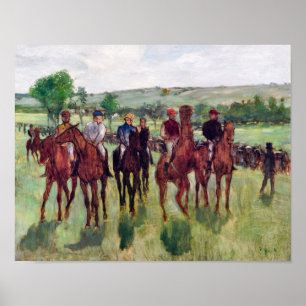 Póster Jinetes y caballos de raza, Edgar Degas
