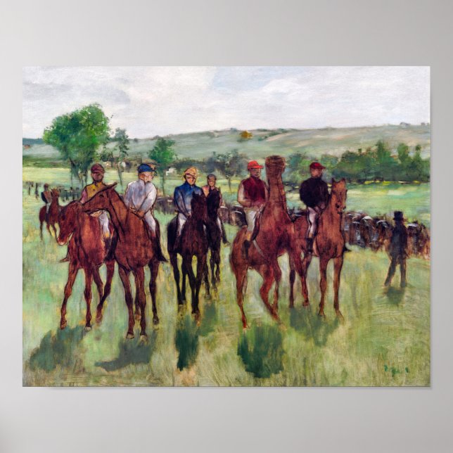 Póster Jinetes y caballos de raza, Edgar Degas (Frente)