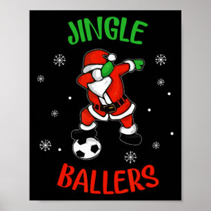 Póster Jingle Ballers Fútbol de Navidad Santa Fútbol Amer