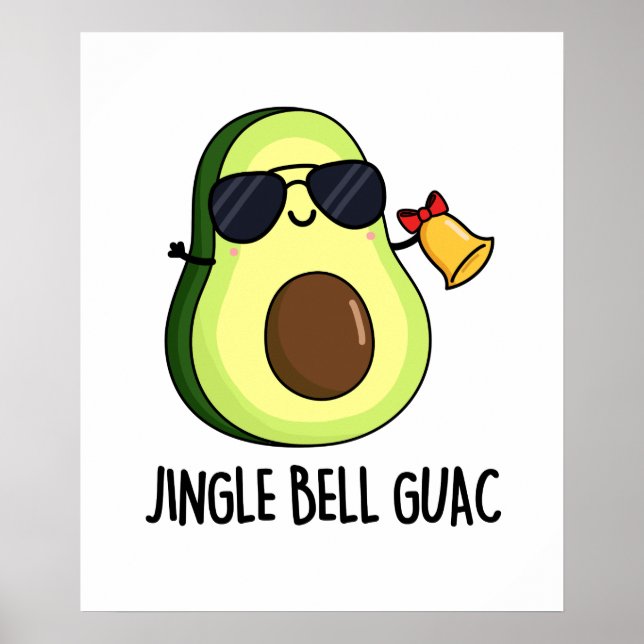 Póster Jingle Bell Guac Funny Aguacate Navidades Pun (Frente)