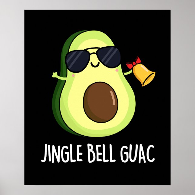 Póster Jingle Bell Guac Funny Navidades Pun Dark BG (Frente)