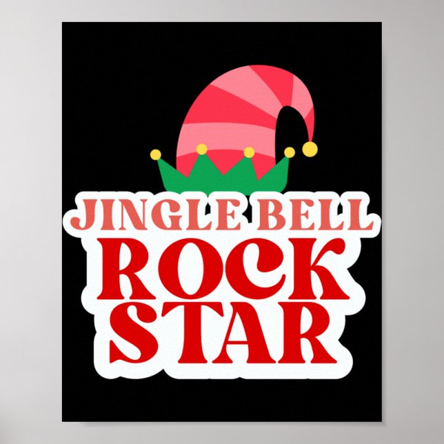 Póster Jingle Bell Rock Star Black Christmas Toddler T Sh (Frente)