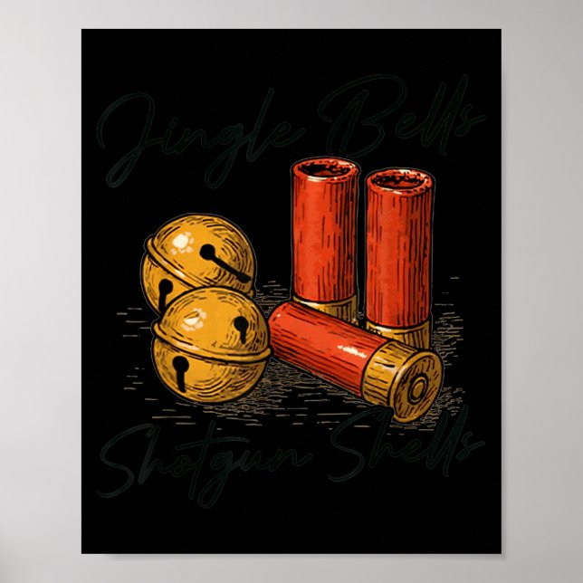 Póster Jingle Bells Shotgun Shells Funny Hunting Christma (Frente)