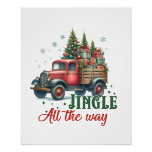 Póster Jingle de regalo de Navidad en todo el camino