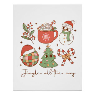 Póster Jingle de regalo de Navidad en todo el camino