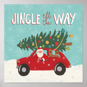 Póster Jingle en todo el camino   Auto Santa