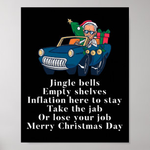 Póster Jingle Joe Biden Funny Santa Trump Navidades feos