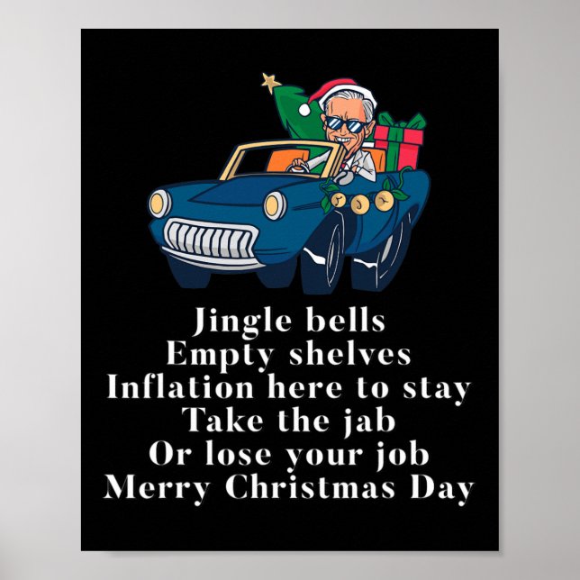 Póster Jingle Joe Biden Funny Santa Trump Navidades feos (Frente)