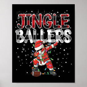 Póster Jingle Llers Santa Fútbol de Navidad a Cuadros _