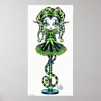 Póster Jinxy Pixie Stick Green Jester Fairy Poster
