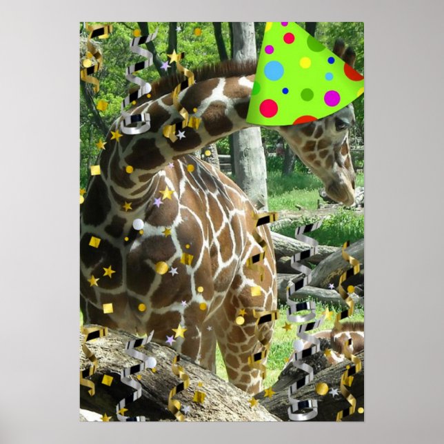 Póster Jirafa Animal de Fiesta (Frente)