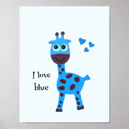 Póster Jirafa azul