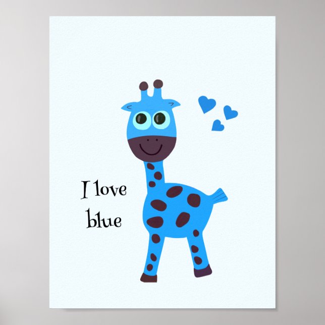 Póster Jirafa azul (Frente)